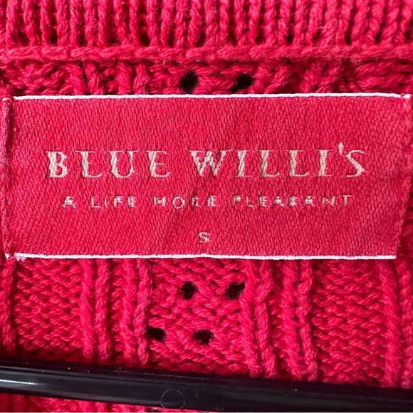 Blue Willi’s Red Cotton Cable Knit Full Zip Cardigan sweater - Picture 10 of 13